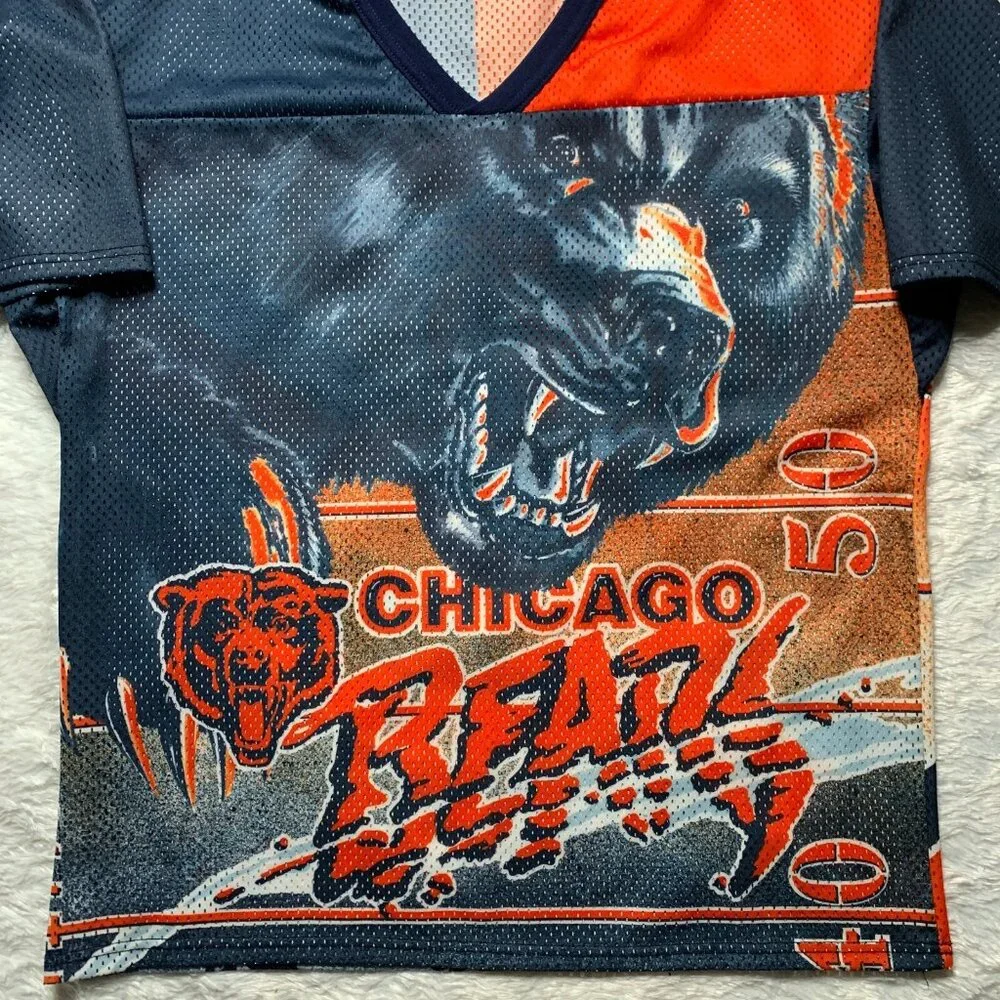 Vintage 1990s Chicago Bears NFL All Over Print Mesh Jersey CCM Size XL - Picture 3 of 9